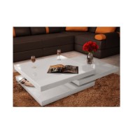 Table basse 3 étagères Blanc brillant 