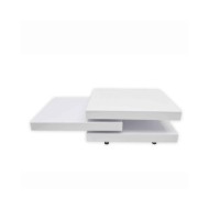 Table basse 3 étagères Blanc brillant 