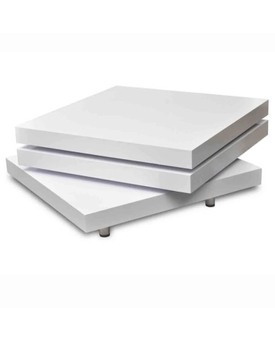 Table basse 3 étagères Blanc brillant 