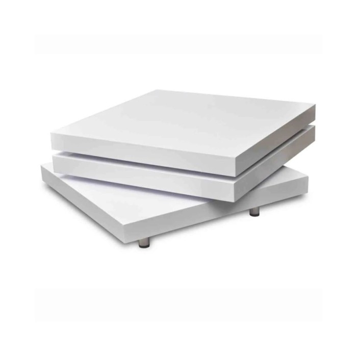 Table basse 3 étagères Blanc brillant 