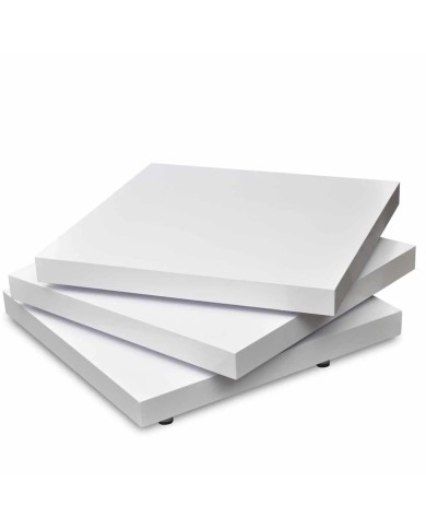 Table basse 3 étagères Blanc brillant 