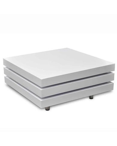 Table basse 3 étagères Blanc brillant 