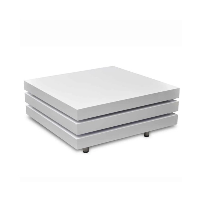 Table basse 3 étagères Blanc brillant 