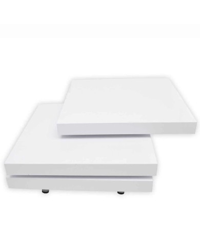 Table basse 3 étagères Blanc brillant 