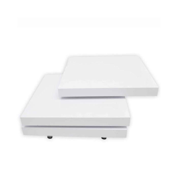 Table basse 3 étagères Blanc brillant 