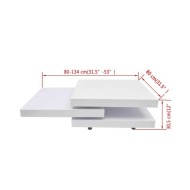 Table basse 3 étagères Blanc brillant 