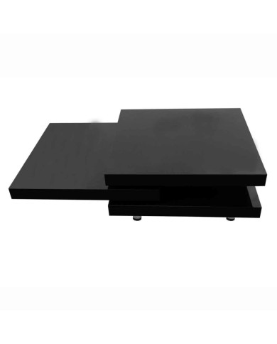 Table basse 3 étagères Noir brillant 