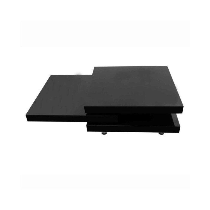 Table basse 3 étagères Noir brillant 