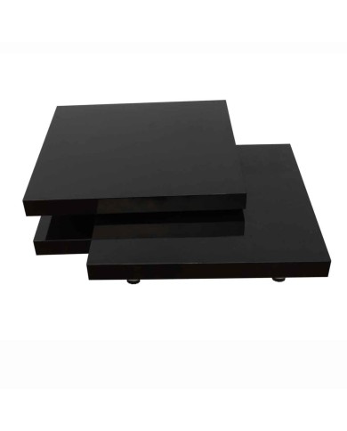 Table basse 3 étagères Noir brillant 