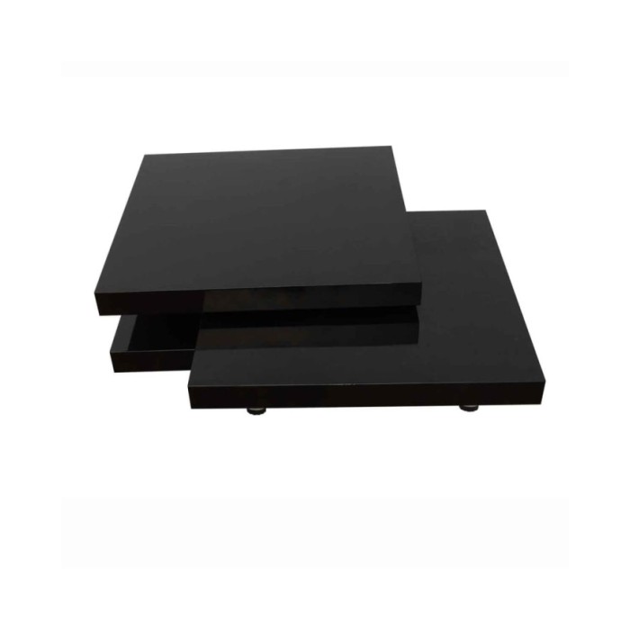 Table basse 3 étagères Noir brillant 