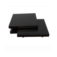 Table basse 3 étagères Noir brillant 