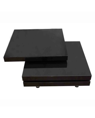 Table basse 3 étagères Noir brillant 