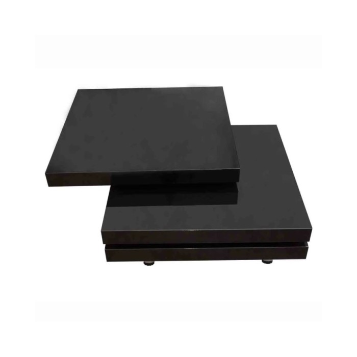 Table basse 3 étagères Noir brillant 