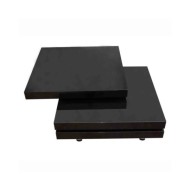 Table basse 3 étagères Noir brillant 