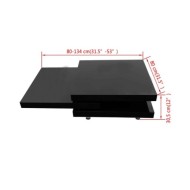 Table basse 3 étagères Noir brillant 