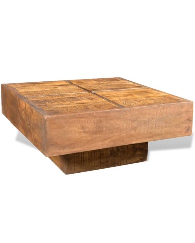 Table basse carrée Marron Bois massif de manguier 
