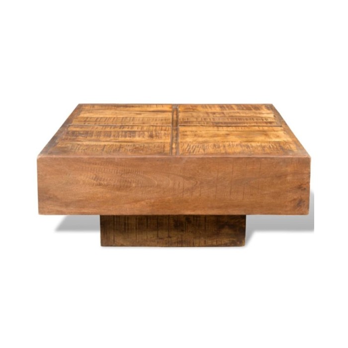 Table basse carrée Marron Bois massif de manguier 