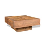 Table basse carrée Marron Bois massif de manguier 