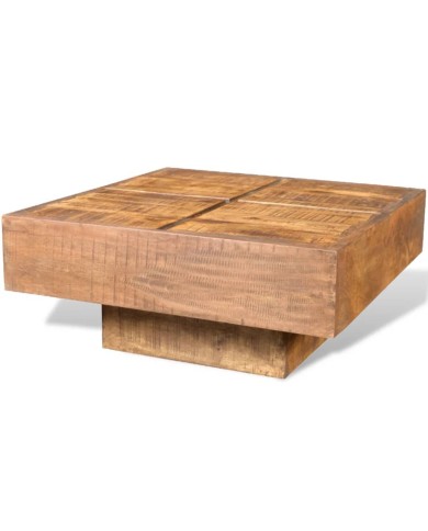 Table basse carrée Marron Bois massif de manguier 
