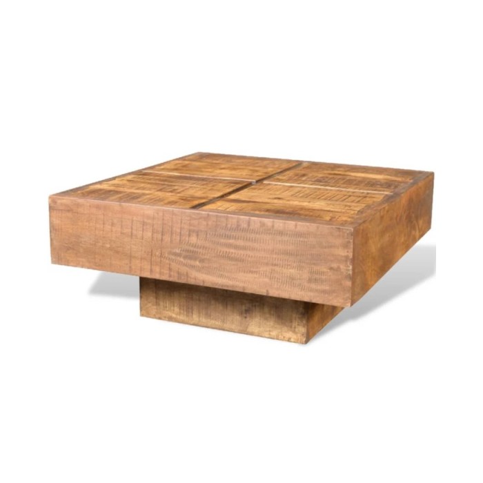 Table basse carrée Marron Bois massif de manguier 