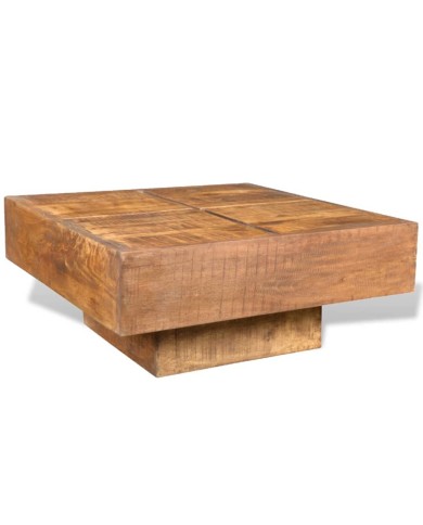Table basse carrée Marron Bois massif de manguier 