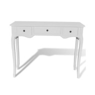 Table de console et coiffeuse avec 3 tiroirs Blanc 