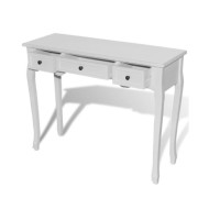 Table de console et coiffeuse avec 3 tiroirs Blanc 