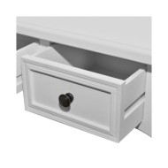 Table de console et coiffeuse avec 3 tiroirs Blanc 