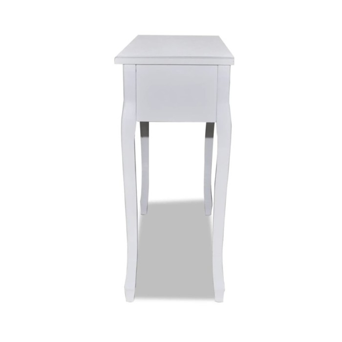 Table de console et coiffeuse avec 3 tiroirs Blanc 