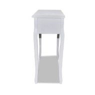 Table de console et coiffeuse avec 3 tiroirs Blanc 