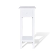 Table d'appoint avec tiroir Blanc 