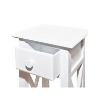 Table d'appoint avec tiroir Blanc 