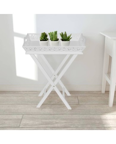 Table d'appoint avec plateau Blanc 