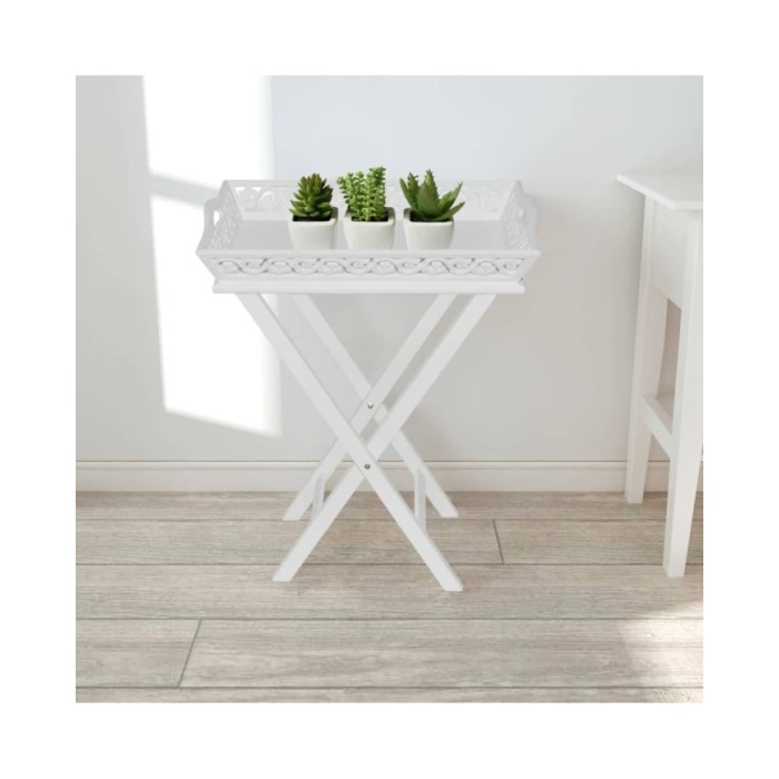 Table d'appoint avec plateau Blanc 