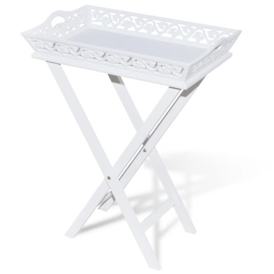 Table d'appoint avec plateau Blanc 