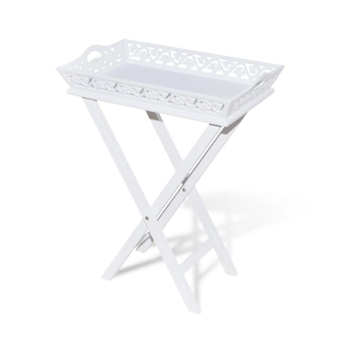 Table d'appoint avec plateau Blanc 