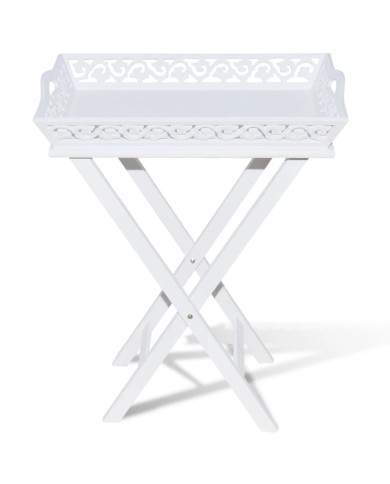 Table d'appoint avec plateau Blanc 