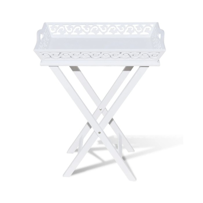 Table d'appoint avec plateau Blanc 