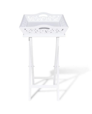 Table d'appoint avec plateau Blanc 