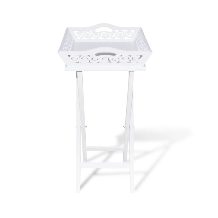 Table d'appoint avec plateau Blanc 
