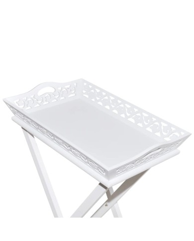 Table d'appoint avec plateau Blanc 