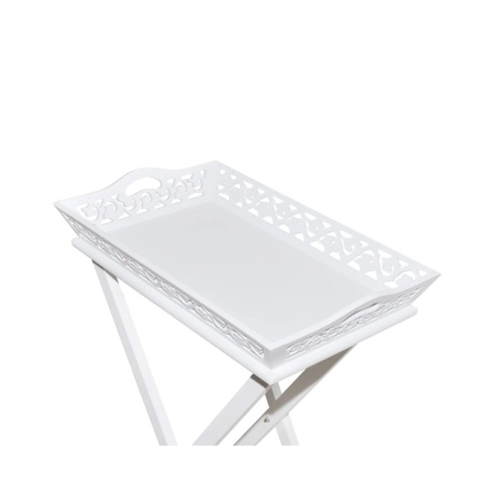 Table d'appoint avec plateau Blanc 