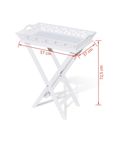 Table d'appoint avec plateau Blanc 