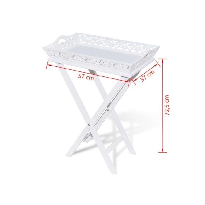 Table d'appoint avec plateau Blanc 