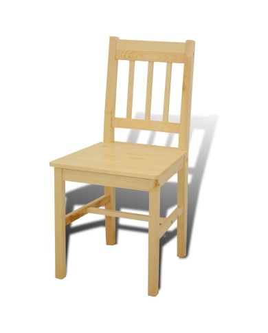 Table de salle à manger en bois avec 4 chaises Naturel