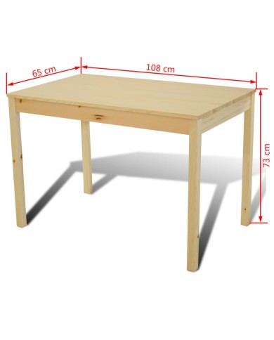 Table de salle à manger en bois avec 4 chaises Naturel