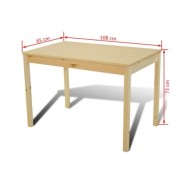 Table de salle à manger en bois avec 4 chaises Naturel