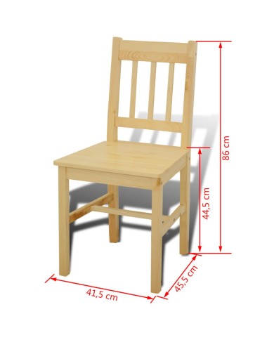 Table de salle à manger en bois avec 4 chaises Naturel
