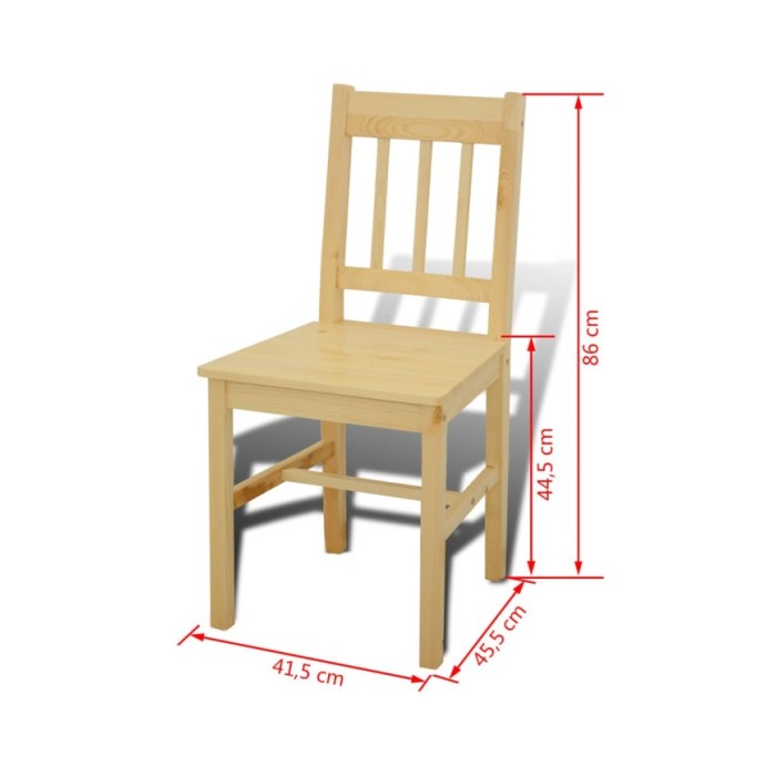 Table de salle à manger en bois avec 4 chaises Naturel