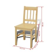 Table de salle à manger en bois avec 4 chaises Naturel